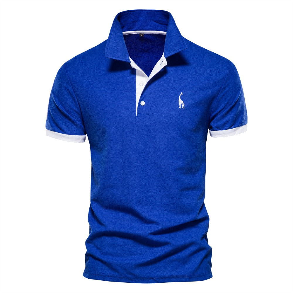 Men's Short Sleeve Polo Shirt with Contrast Trim