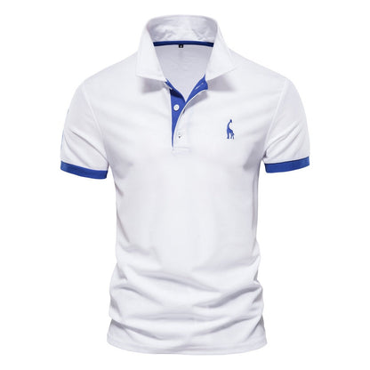 Men's Short Sleeve Polo Shirt with Contrast Trim