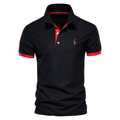 Men's Short Sleeve Polo Shirt with Contrast Trim