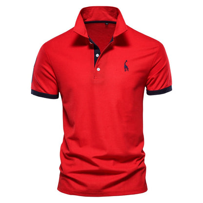 Men's Short Sleeve Polo Shirt with Contrast Trim