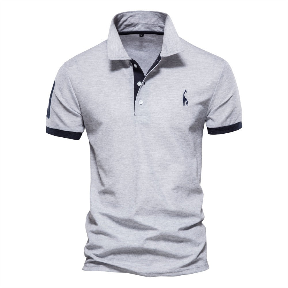 Men's Short Sleeve Polo Shirt with Contrast Trim