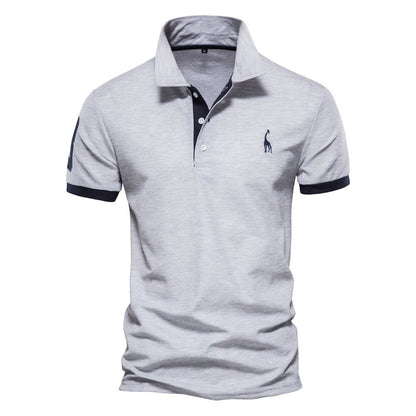 Men's Short Sleeve Polo Shirt with Contrast Trim