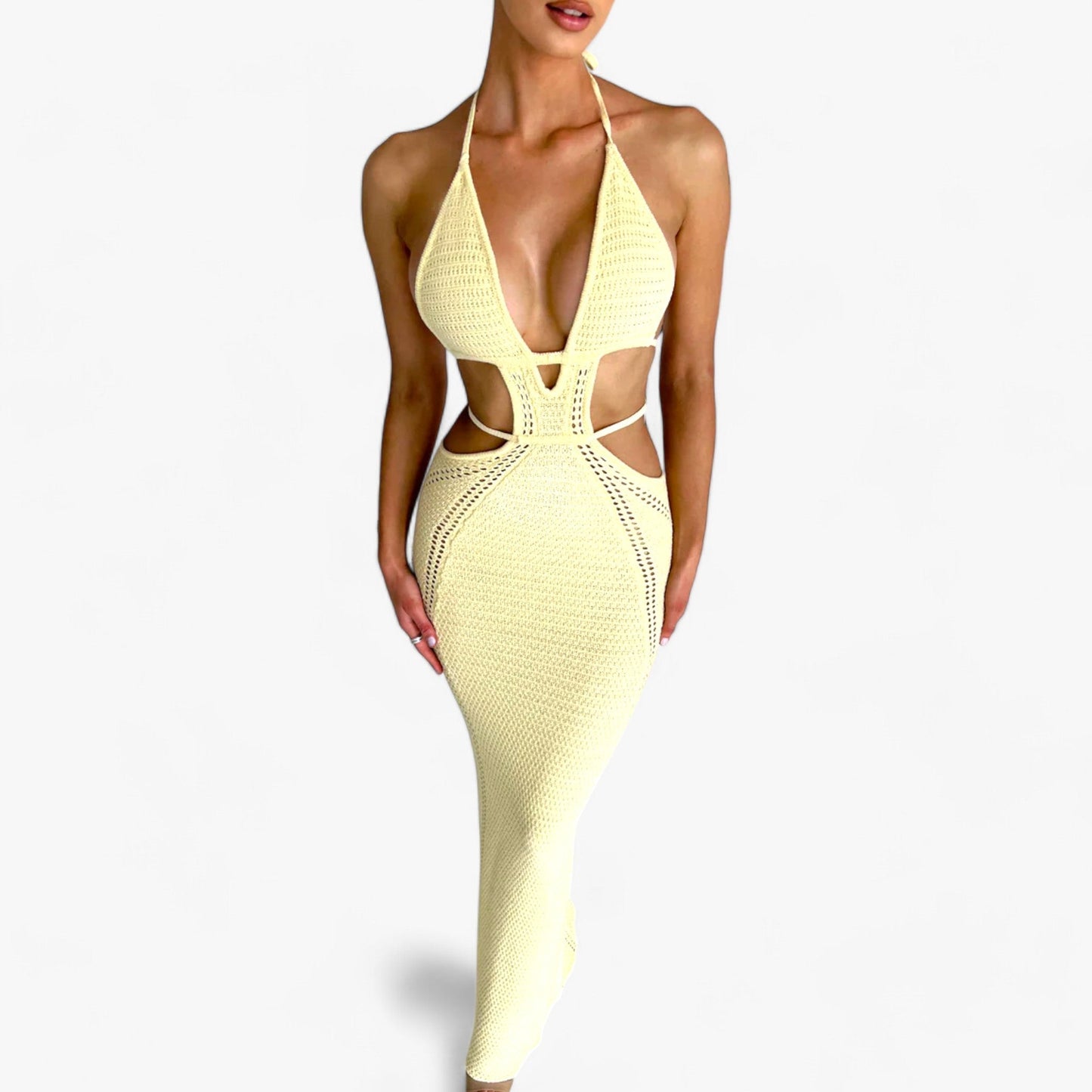 Elegant Long Crochet Dress for Summer