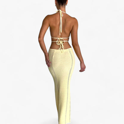 Elegant Long Crochet Dress for Summer