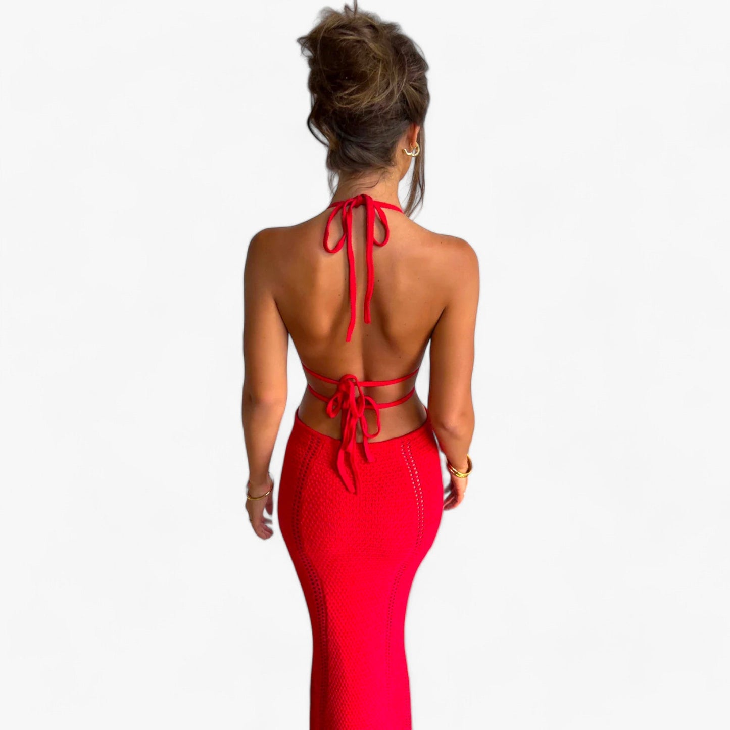 Elegant Long Crochet Dress for Summer