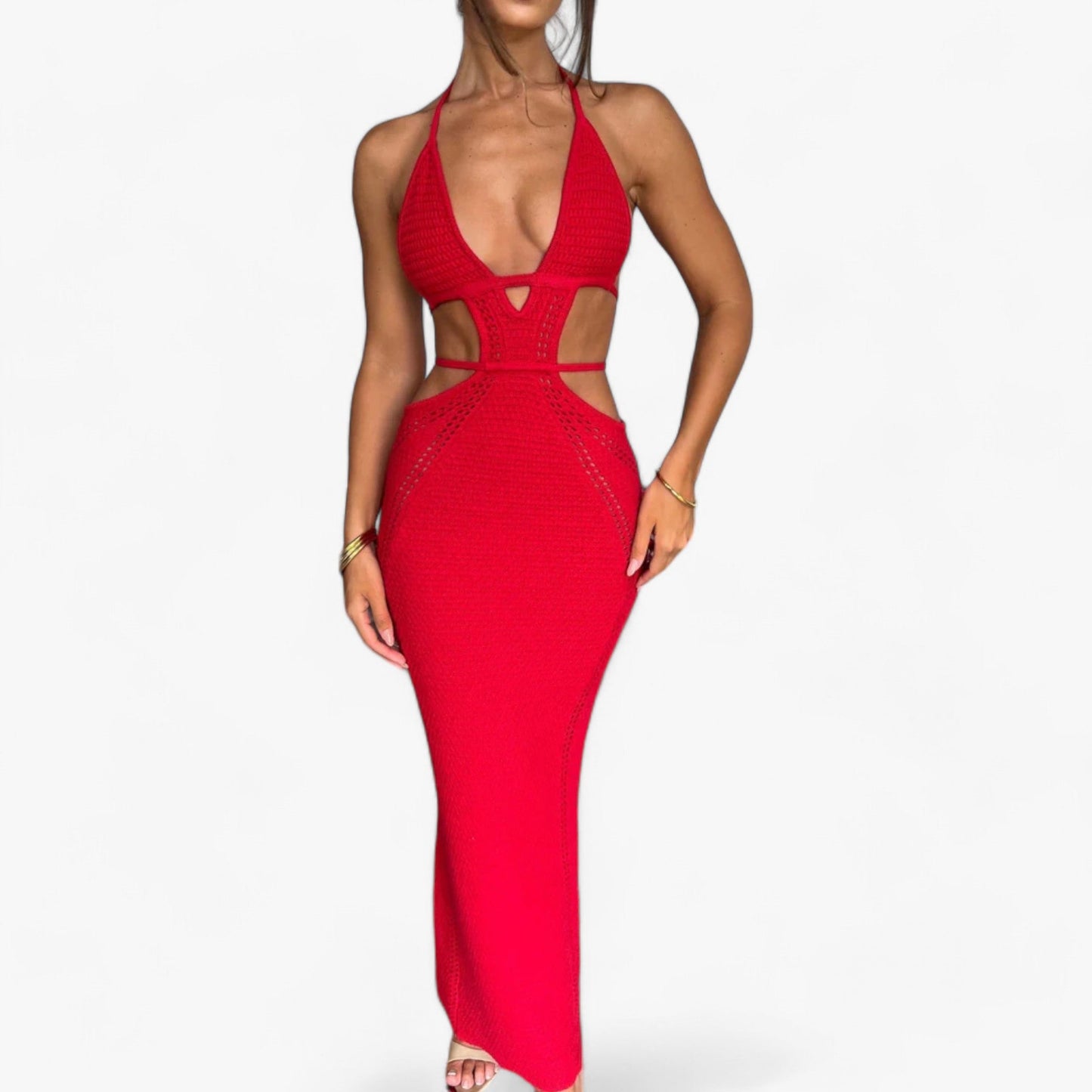 Elegant Long Crochet Dress for Summer