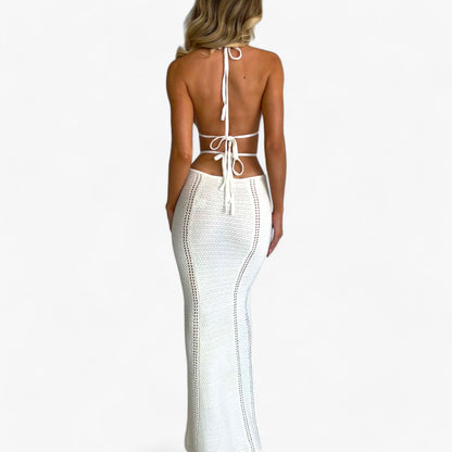 Elegant Long Crochet Dress for Summer