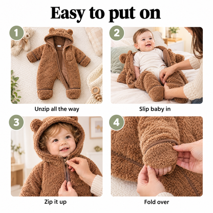 Baby bear snowsuit – easy to put on