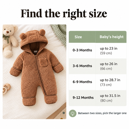 Baby bear snowsuit – find the right size