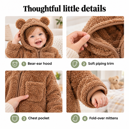 Baby bear snowsuit – thoughtful little details