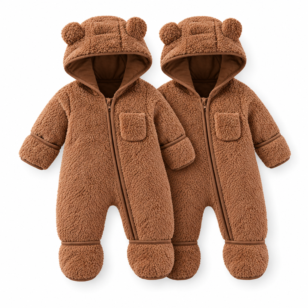 Baby bear snowsuit pack of 2, cocoa brown