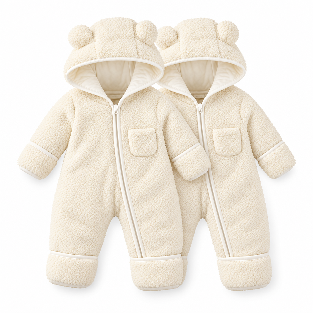 Baby bear snowsuit pack of 2, cream