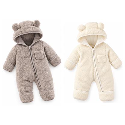 Baby bear snowsuit pack of 2, grey and cream