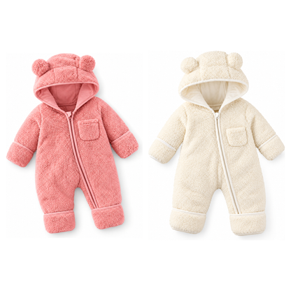 Baby bear snowsuit pack of 2, pink and cream