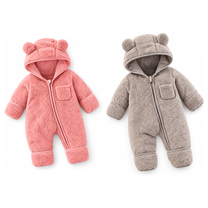 Baby bear snowsuit pack of 2, pink and grey