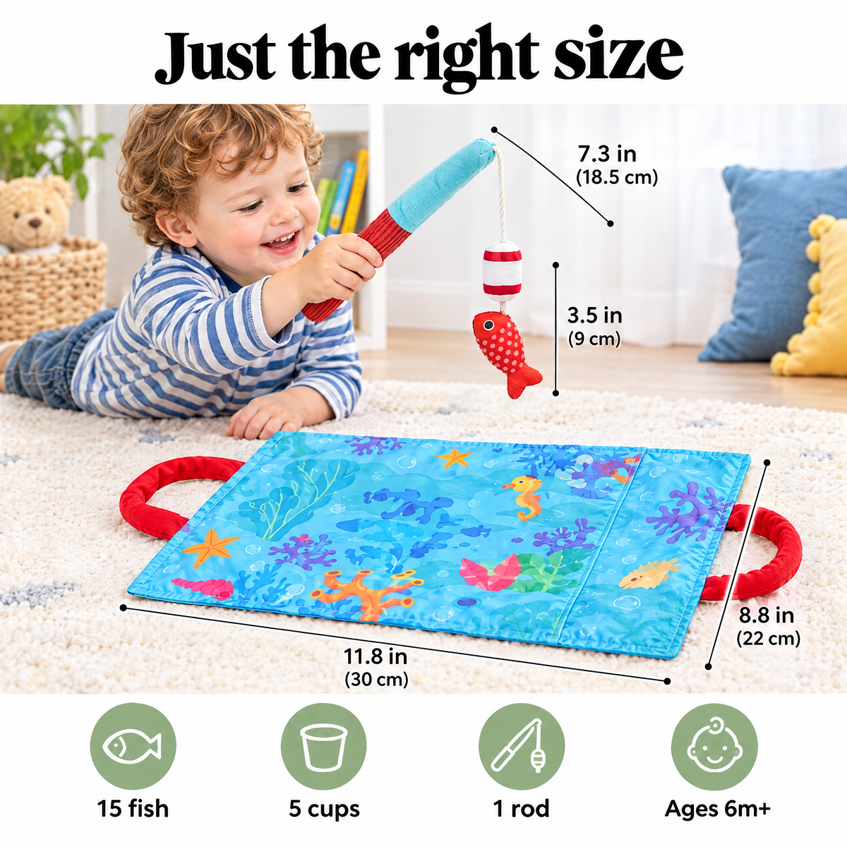 Baby fishing game size