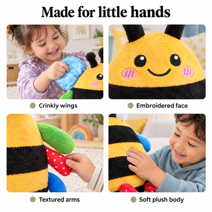 Bouncing bee baby toy soft textures