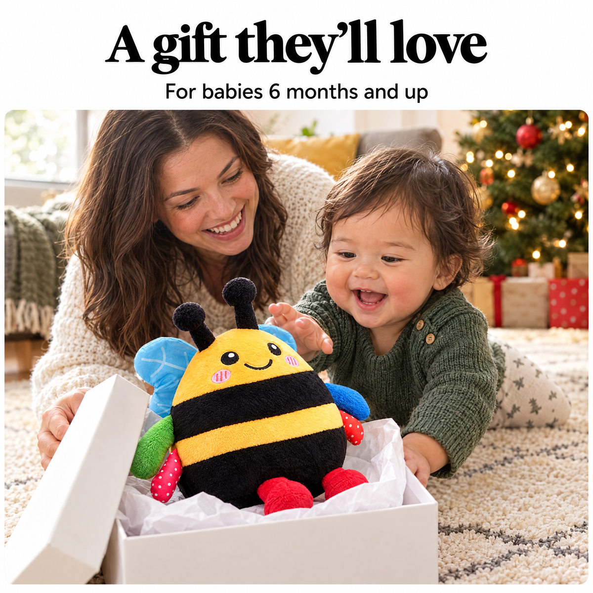 Bouncing bee baby toy gift for babies 6 months and up