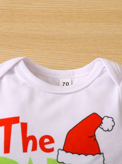 Festive Baby Bodysuit and Fuzzy Suspender Pants Set