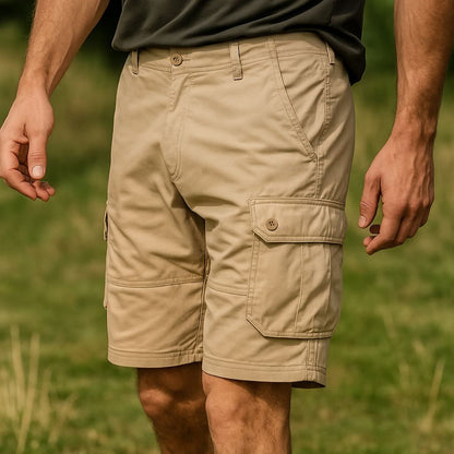 Men's Cotton Cargo Shorts – Multi-Pocket Design