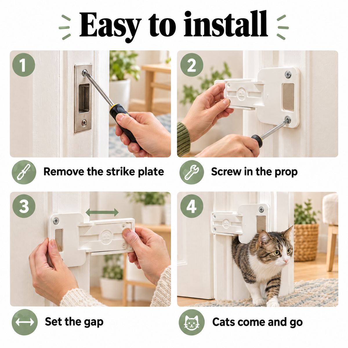 Cat door prop – easy to install