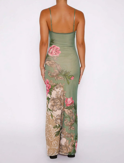 Floral V-Neck Maxi Dress - Summer Elegance