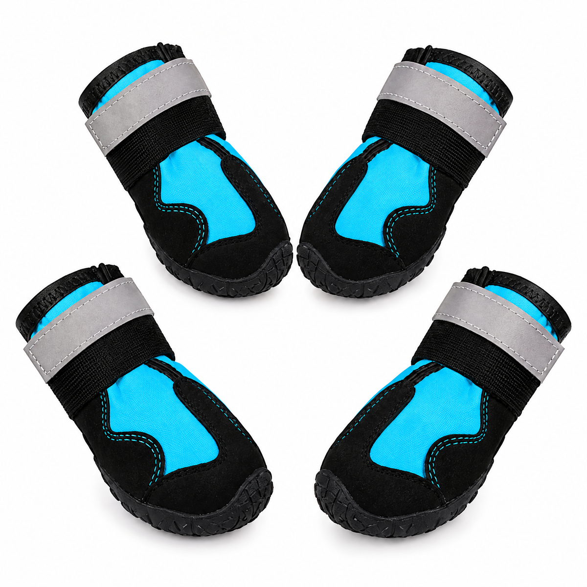 Waterproof dog boots, set of 4, blue