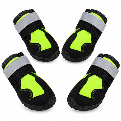 Waterproof dog boots, set of 4, green