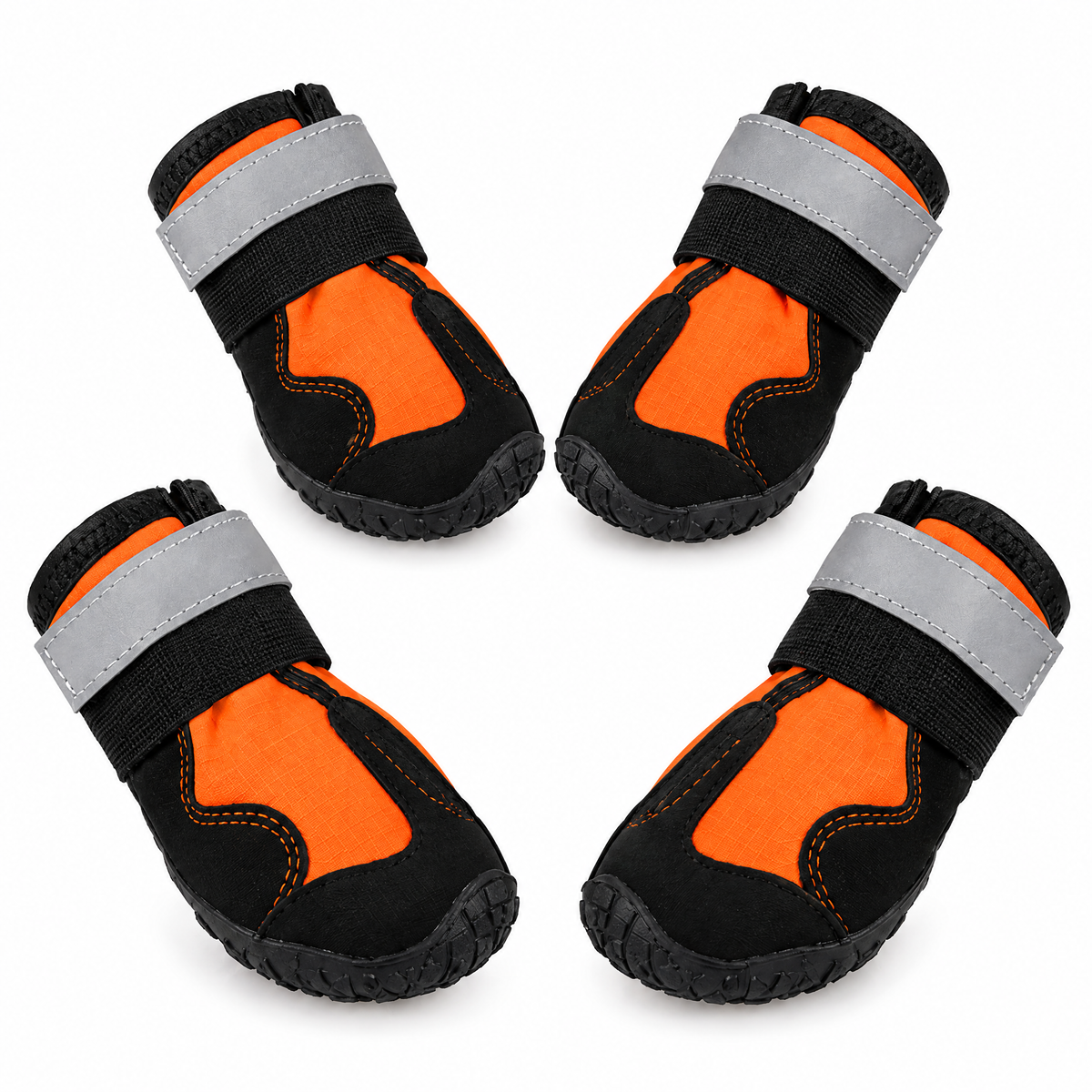 Waterproof dog boots, set of 4, orange