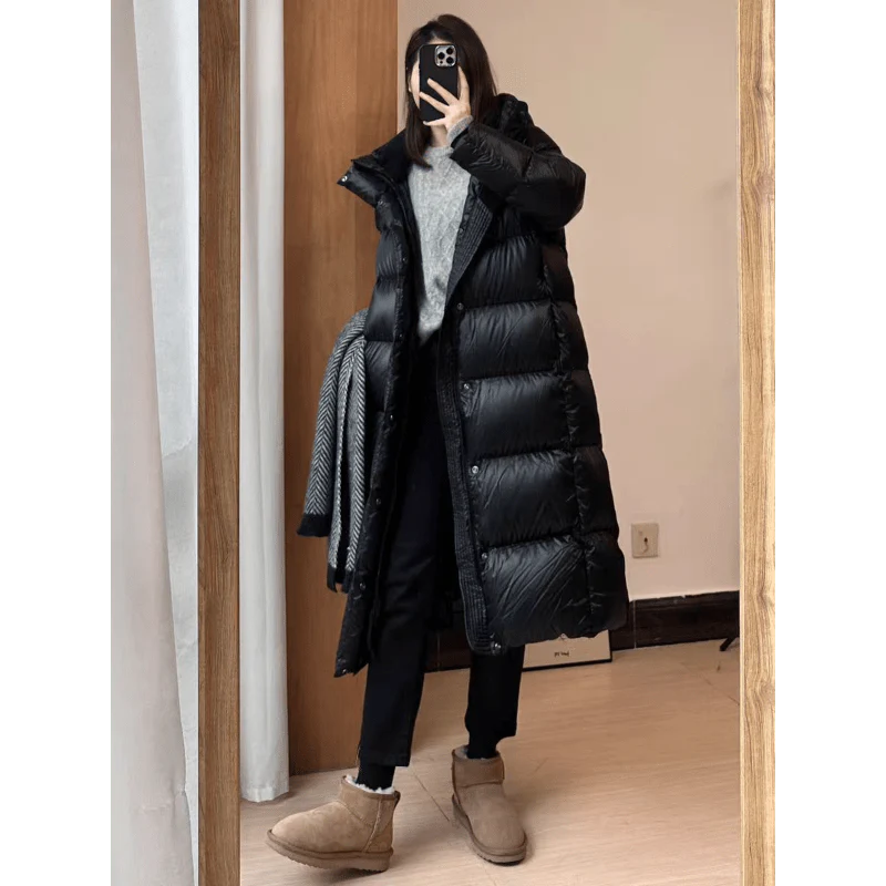 Women's Long Padded Winter Jacket with Hood