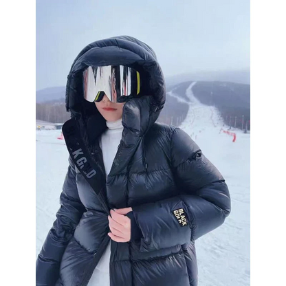 Women's Long Padded Winter Jacket with Hood