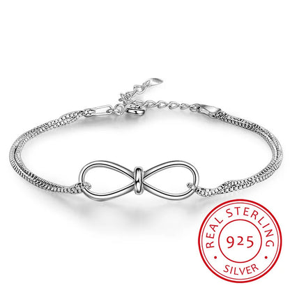 Elegant Sparkle Sterling Infinity Bracelet