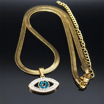 Vintage Crystal Evil Eye Choker Necklaces