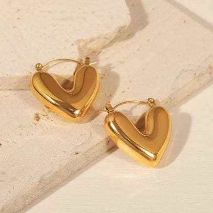 Golden Statement Heart Earrings