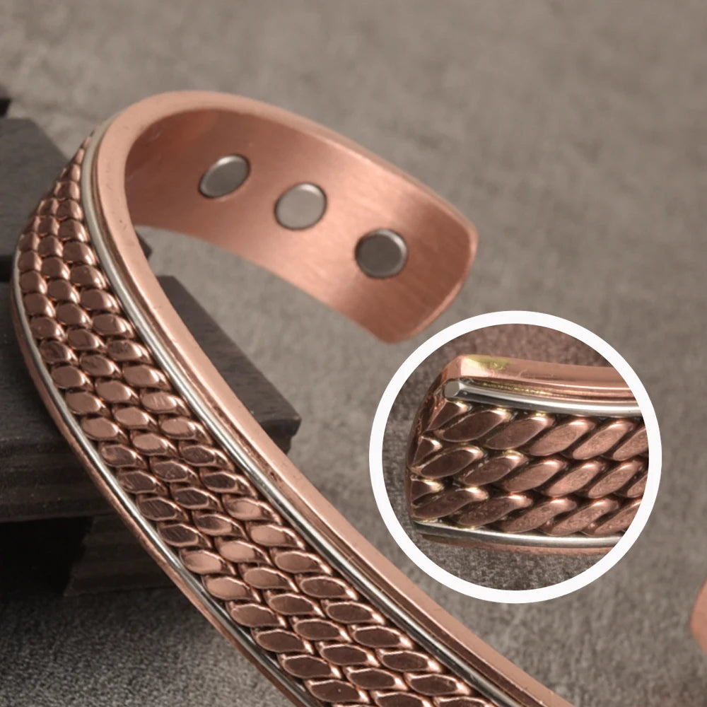 Twisted Pure Copper Bracelets for Men