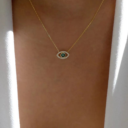 Double Layer Palm Evil Eye Necklace