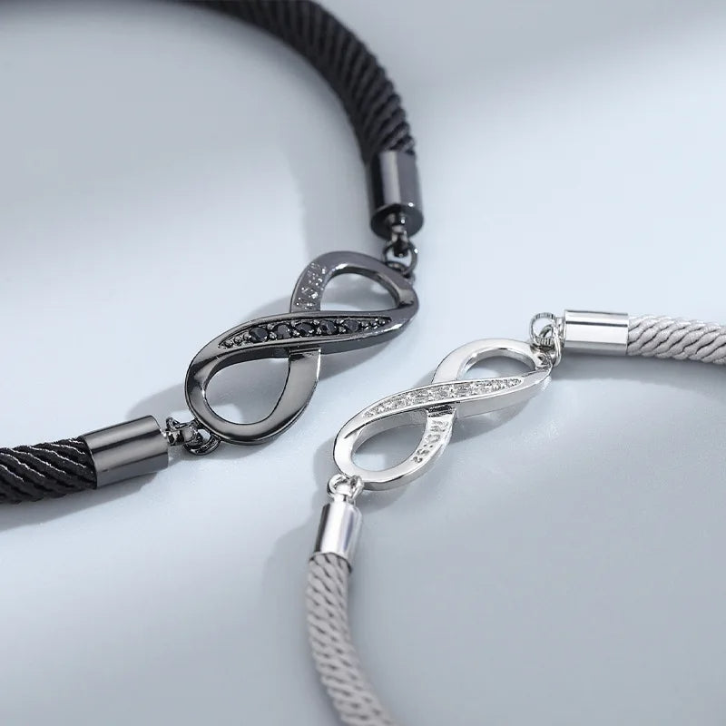 Bold Infinity Charm Couple Bracelet