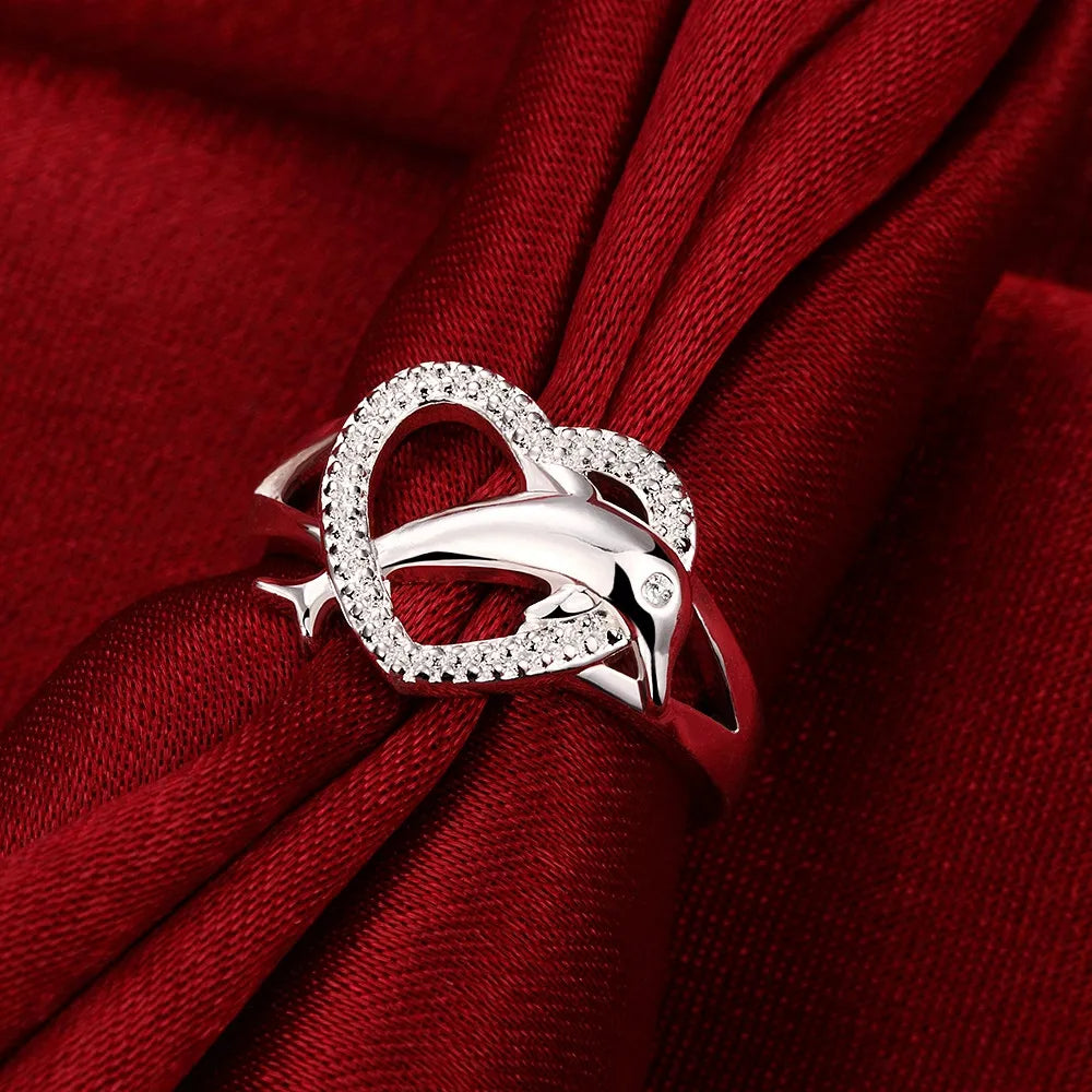 Dolphin Whisper Heart Ring