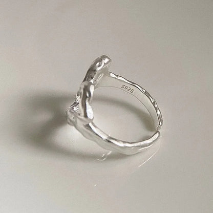 Minimalist Handmade Couple Heart Ring