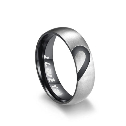 Stainless Steel Couple Heart Rings