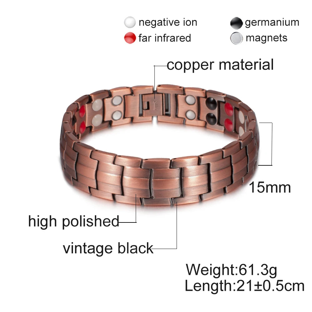 Copper Vintage Chain Link Bracelets for Men