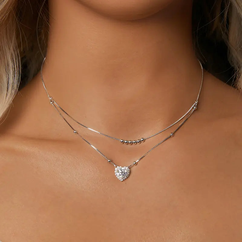 Elegant Sterling Silver Heart Necklace