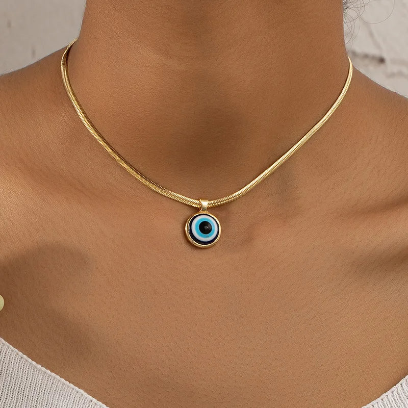 Double Layer Palm Evil Eye Necklace