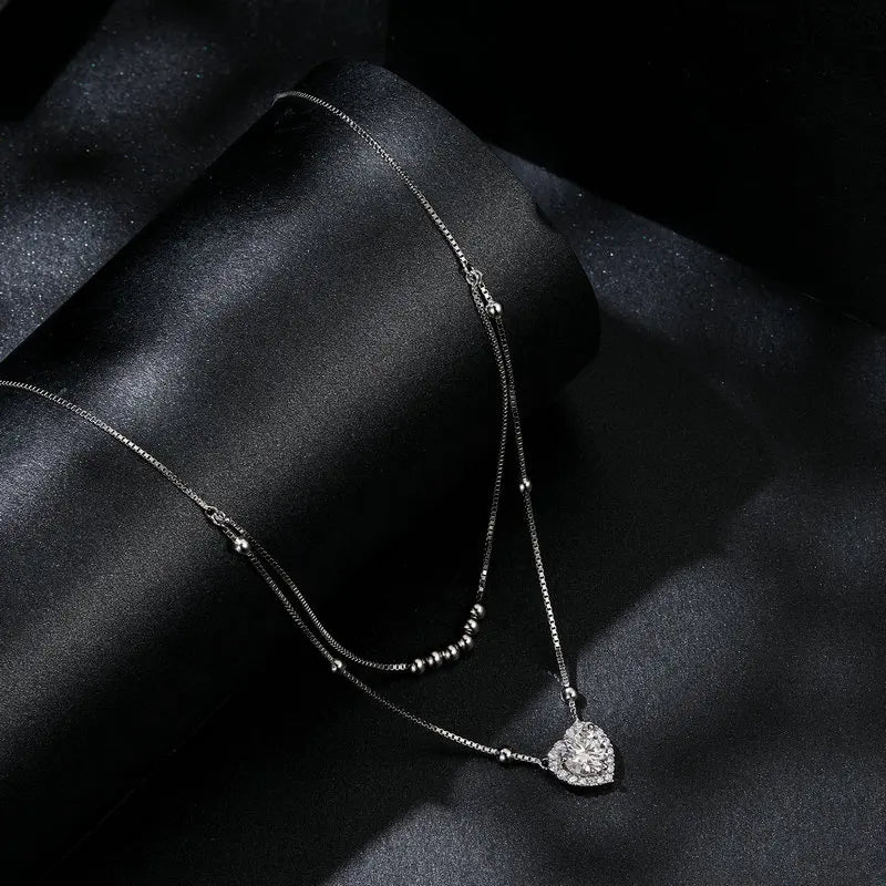 Elegant Sterling Silver Heart Necklace