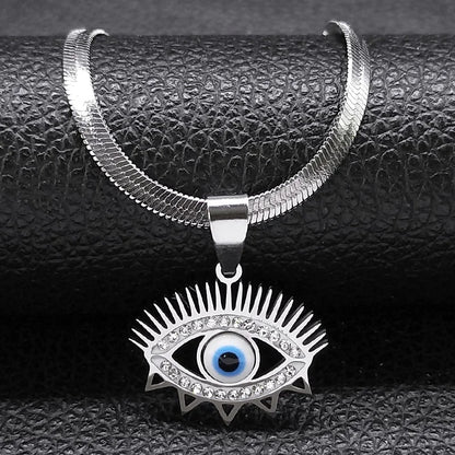 Vintage Crystal Evil Eye Choker Necklaces