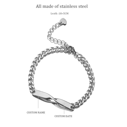 Personalized Mobius Couple Bracelet