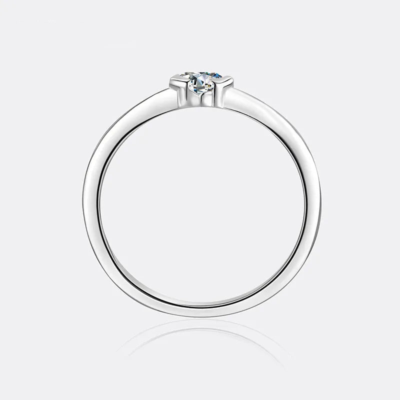 Classic Spark Heart Solitaire Ring