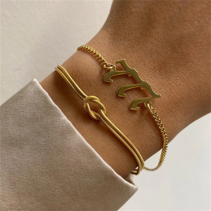Stainless Steel Golden Knot Couple Bracelets