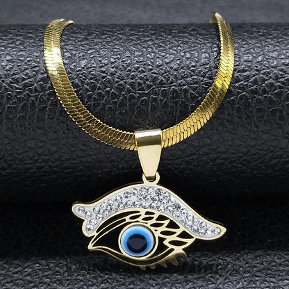 Vintage Crystal Evil Eye Choker Necklaces