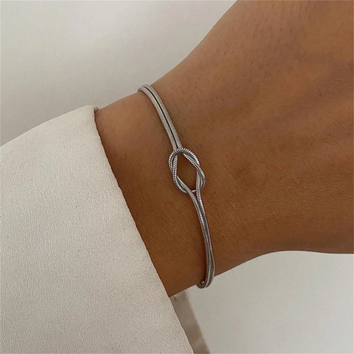 Stainless Steel Golden Knot Couple Bracelets